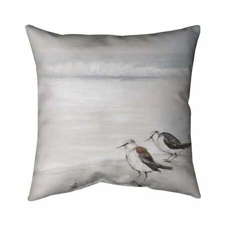 BEGIN HOME DECOR 20 x 20 in. Two Sandpipiers Birds-Double Sided Print Indoor Pillow 5541-2020-AN97-1